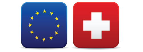 drapeaux suisse union européenne